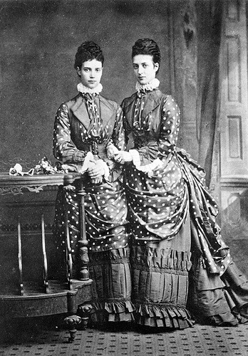 1873. Piccadilly, London, of Queen Alexandra with her sister the Tsarina Marie Feodorovna