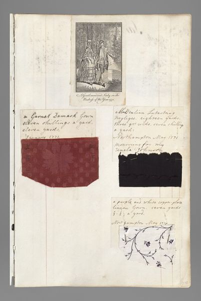 1746-1823 Album with textile samples and fashion plates, compiled by Barbara Johnson, England 8
