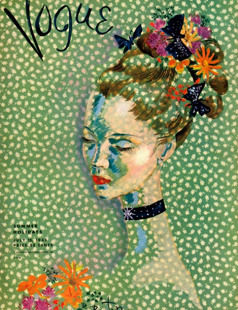 1935. Vogue Cover, July, FLowers