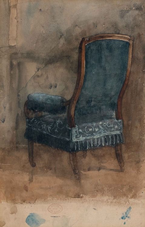 1860. Edgar Degas Le Fauteuil [The armchair], Pencil and watercolour on paper.