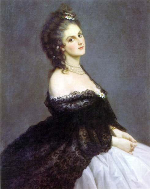 1862. Portrait of the Countess di Castiglione painted in Paris by Michele Gordigiani