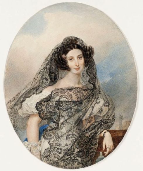 1831. Karl Pawlowitsch Brjullow Portrait of Giovannina Pacini, the eldest daughter of the Italian composer Giovanni Pacini Pencil and watercolour on paper 1831