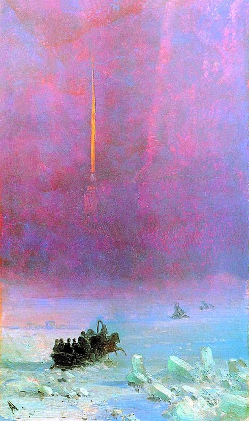 1870. St. Petersburg, The Ferry Across the River - Ivan Aivazovsky
